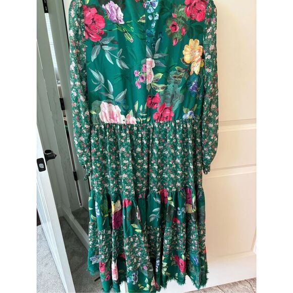 Marchesa Notte Floral Print Midi Length Dress,$795 Sz 8 - Picture 8 of 13